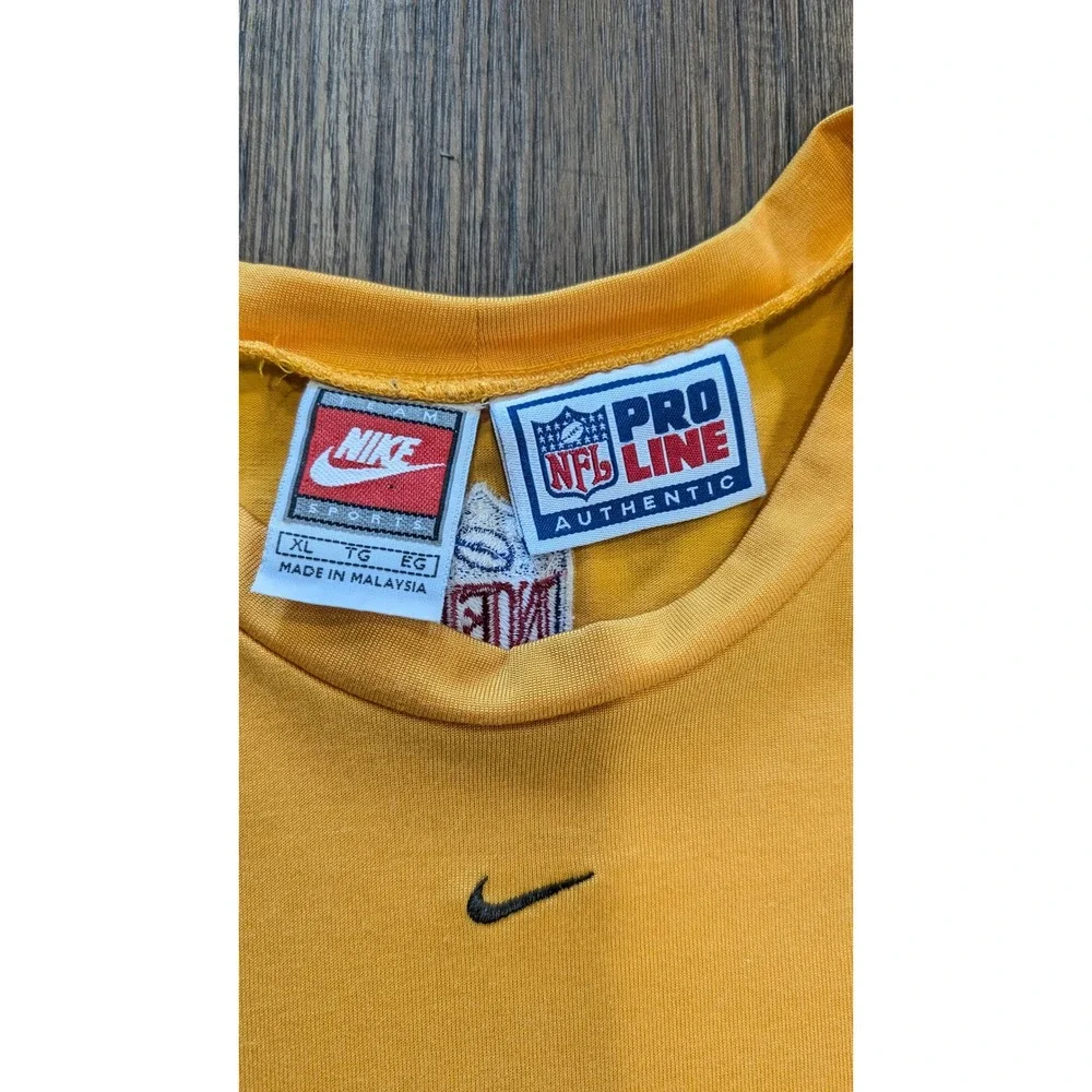 Vintage Nike NFL Pro Line Pittsburgh Steelers Long Sleeve Shirt yellow Mens XL